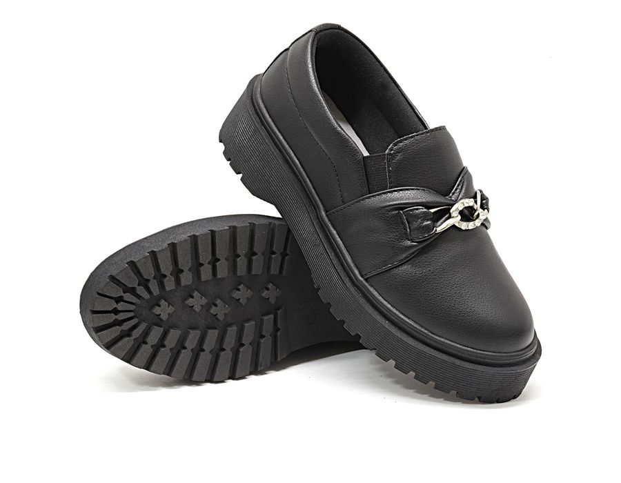 Tênis Slip On Oxford Dk Shoes Detalhe Metal Preto