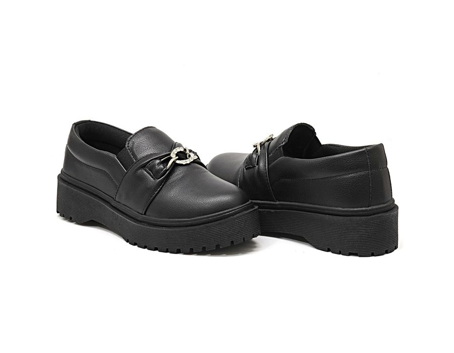 Tênis Slip On Oxford Dk Shoes Detalhe Metal Preto