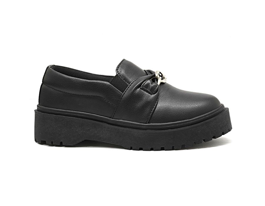 Tênis Slip On Oxford Dk Shoes Detalhe Metal Preto
