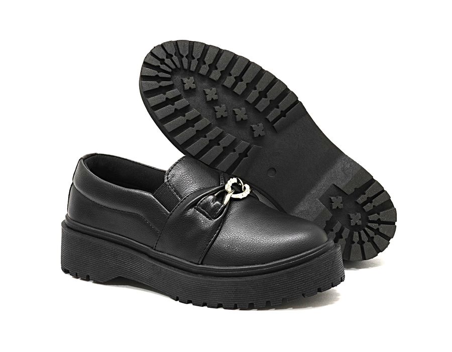 Tênis Slip On Oxford Dk Shoes Detalhe Metal Preto