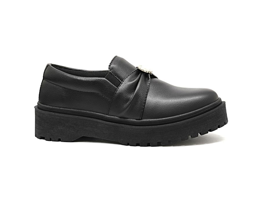 Tênis Slip On Oxford Dk Shoes Detalhe Pedra Preto