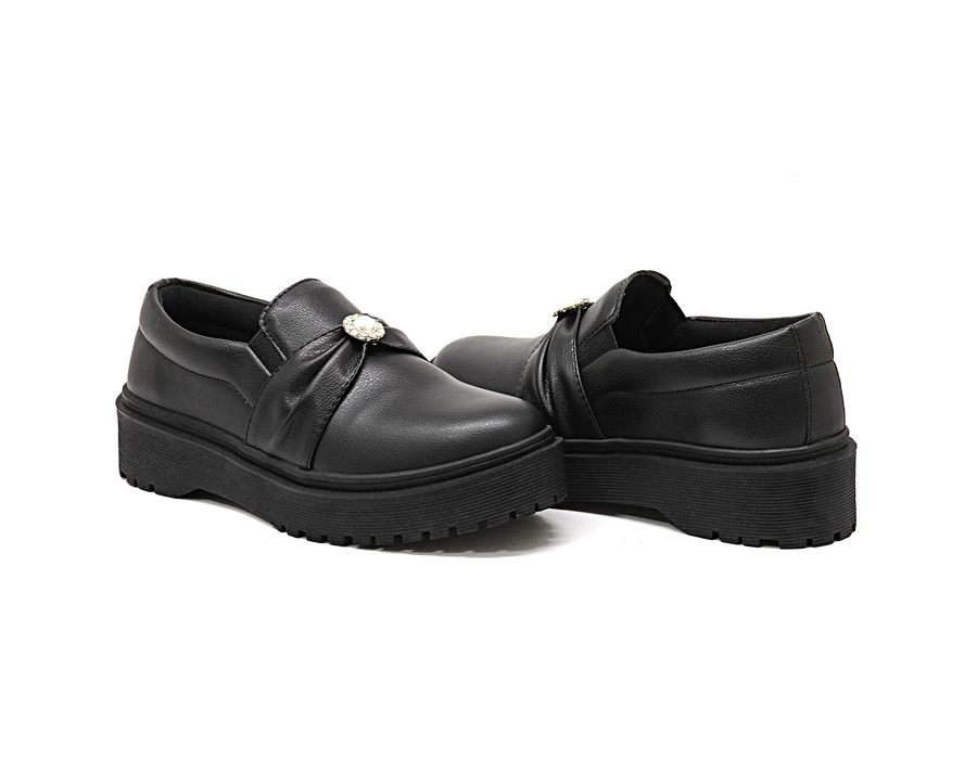 Tênis Slip On Oxford Dk Shoes Detalhe Pedra Preto