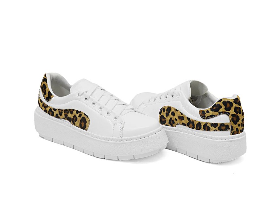 Tênis Feminio Branco Couro Bovino Legítimo 