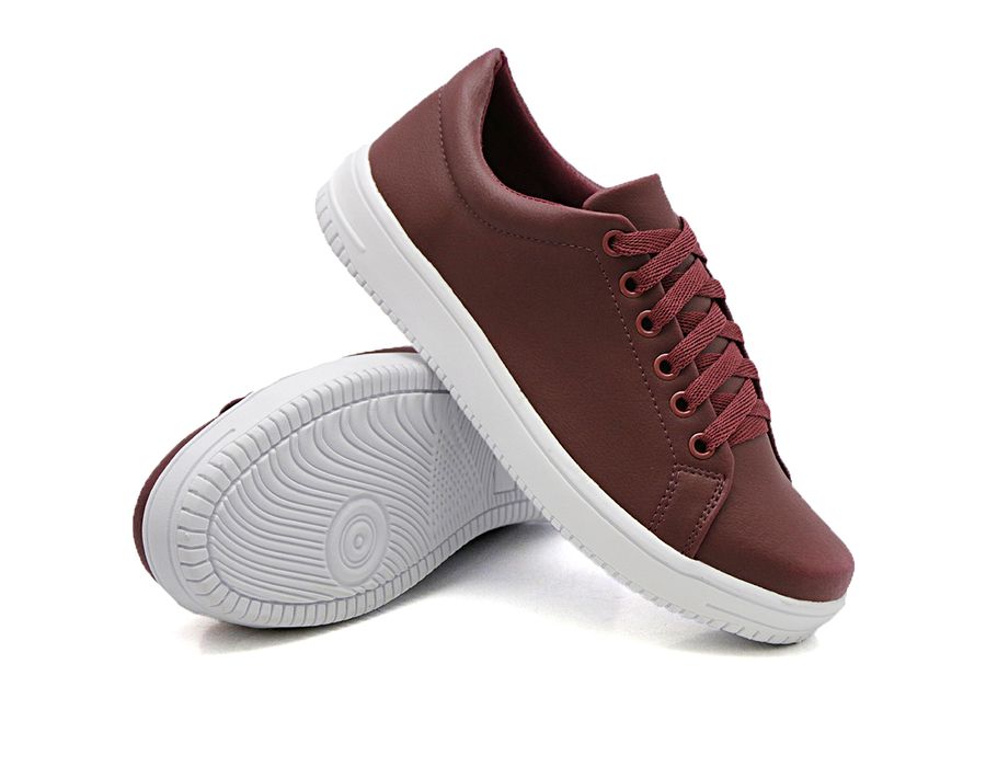 Tênis Casual Branco Siena Dk Shoes Bordo