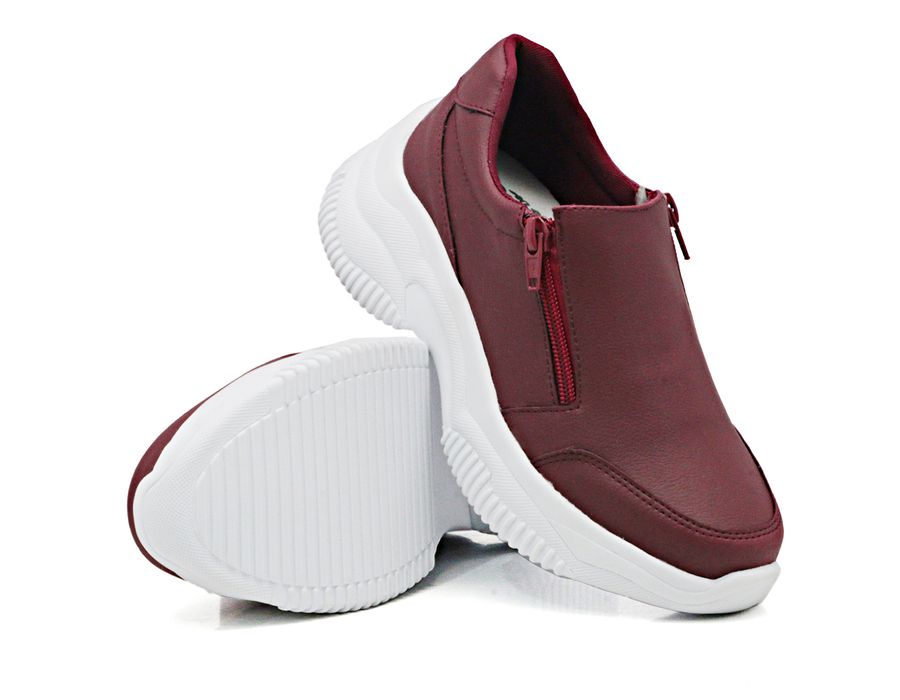 Tênis Chunky Slip On Zíperes Dkshoes Pedrarias Bordo