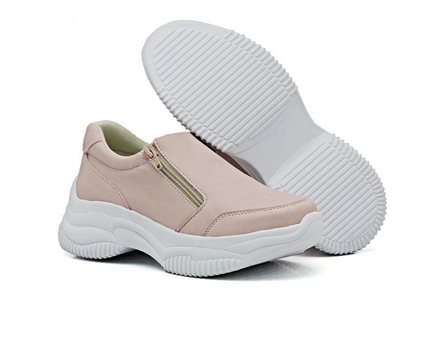 Tênis Chunky Slip On Zíperes Dkshoes Pedrarias Rosê