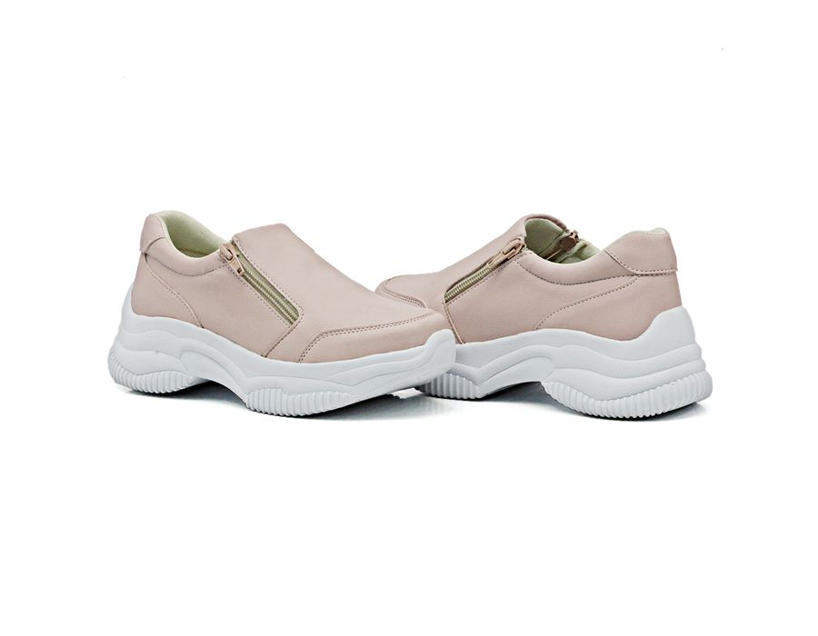 Tênis Chunky Slip On Zíperes Dkshoes Pedrarias Rosê