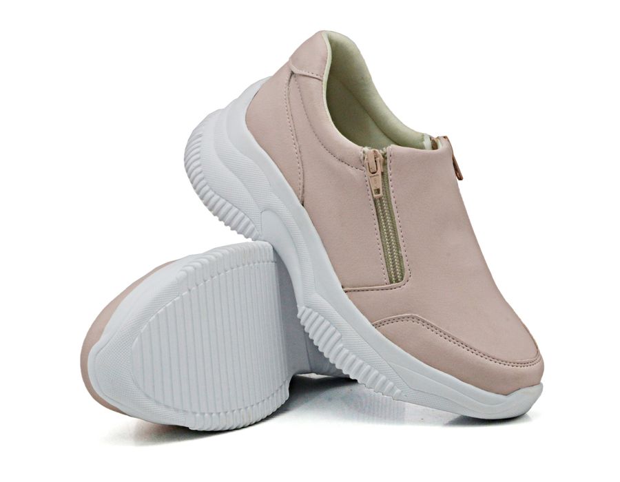 Tênis Chunky Slip On Zíperes Dkshoes Pedrarias Rosê