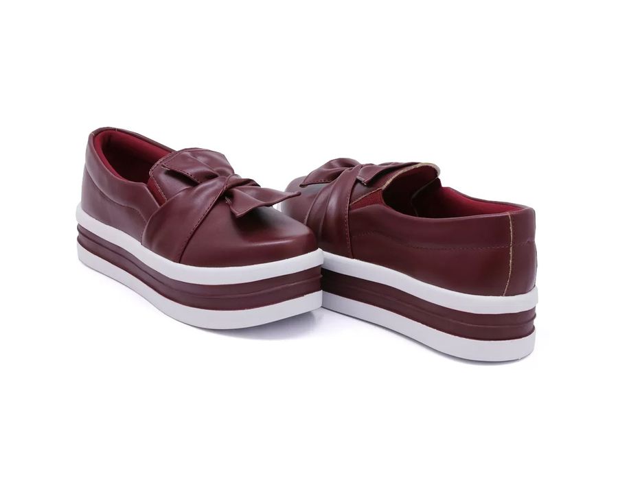 Tênis Dk Shoes Slip On Daya Laço Flat Form bordo
