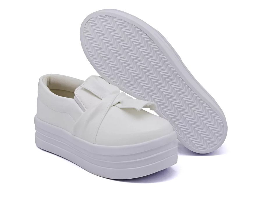Tênis Dk Shoes Slip On Daya Laço Flat Form Branco