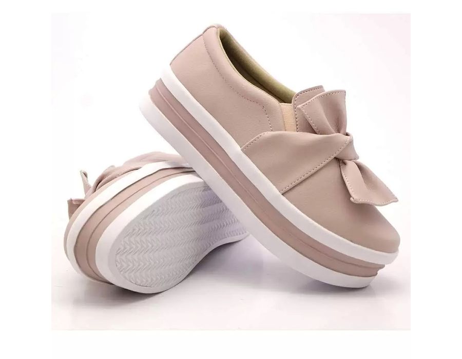 Tênis Dk Shoes Slip On Daya Laço Flat Form Rose