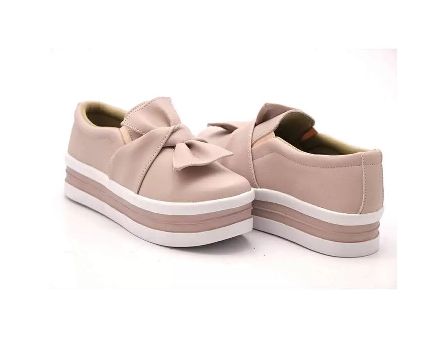 Tênis Dk Shoes Slip On Daya Laço Flat Form Rose