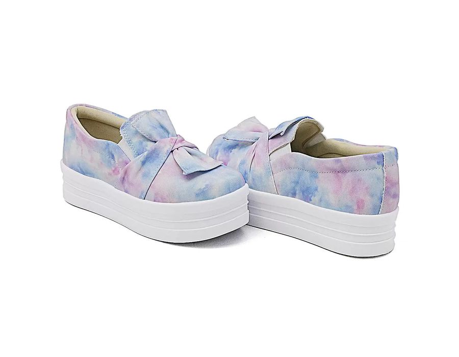 Tênis Dk Shoes Slip On Daya Laço Flat Form Tie Die