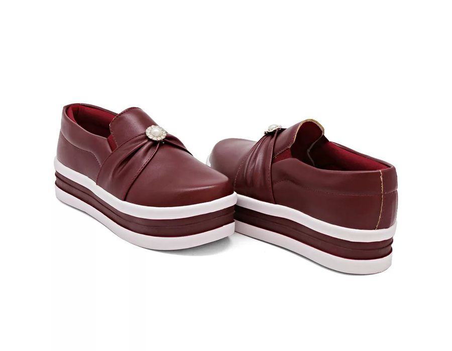 Tênis Slip On Dk Shoes Pérolas Plataforma Bordo