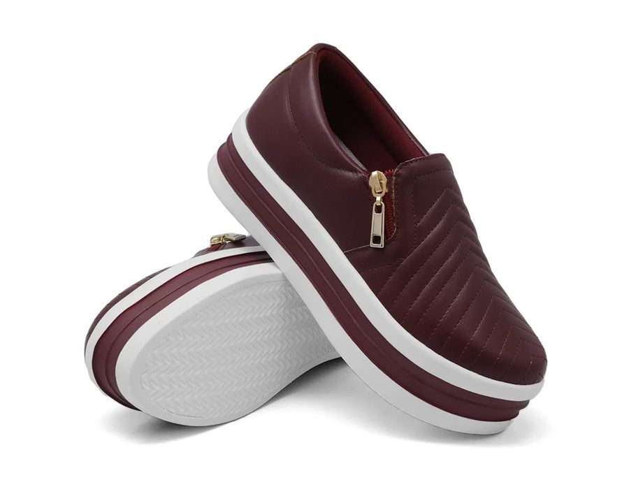 Tênis Slip On Calce Fácil Dk Marsalla Sola alta Fecho em Zíper