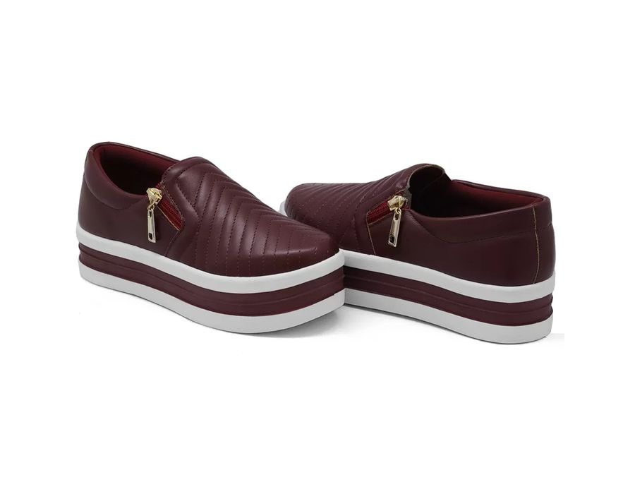 Tênis Slip On Calce Fácil Dk Marsalla Sola alta Fecho em Zíper