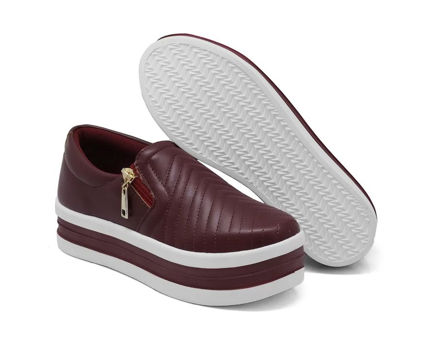 Tênis Slip On Calce Fácil Dk Marsalla Sola alta Fecho em Zíper