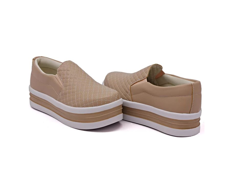 Tênis Dk Shoes Slip On Costura Matelassê Flat Form Ros
