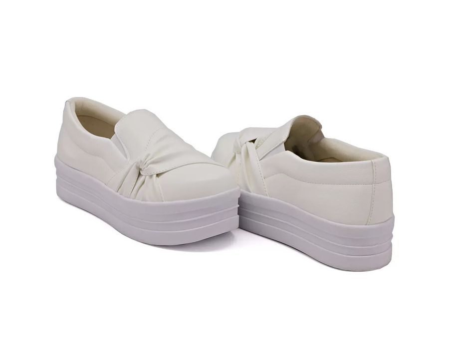 Tênis Dk shoes Slip On Nó Lateral Sola Alta Branco