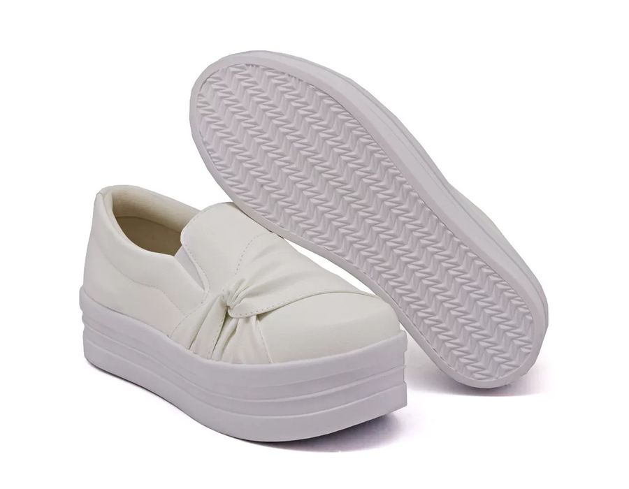 Tênis Dk shoes Slip On Nó Lateral Sola Alta Branco