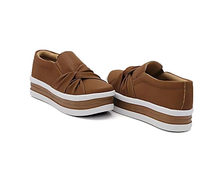 Tênis Dk shoes Slip On Nó Lateral Sola Alta Chocolate