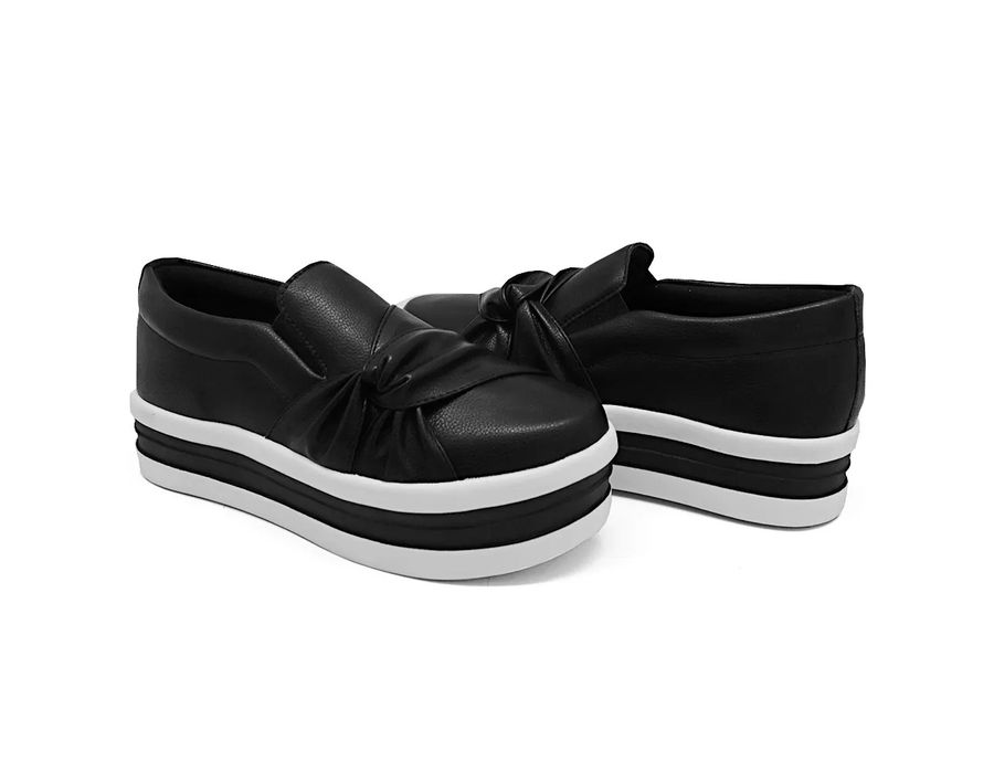 Tênis Dk shoes Slip On Nó Lateral Sola Alta Preto