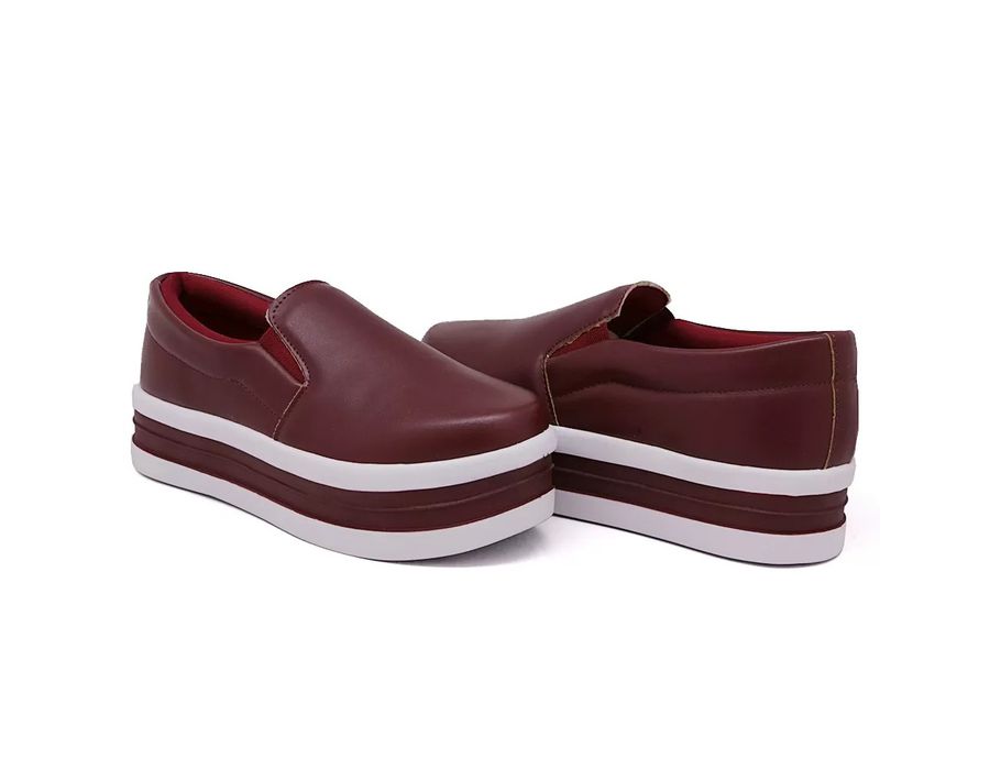 Tênis Dk Shoes Slip On Iate liso Bordo