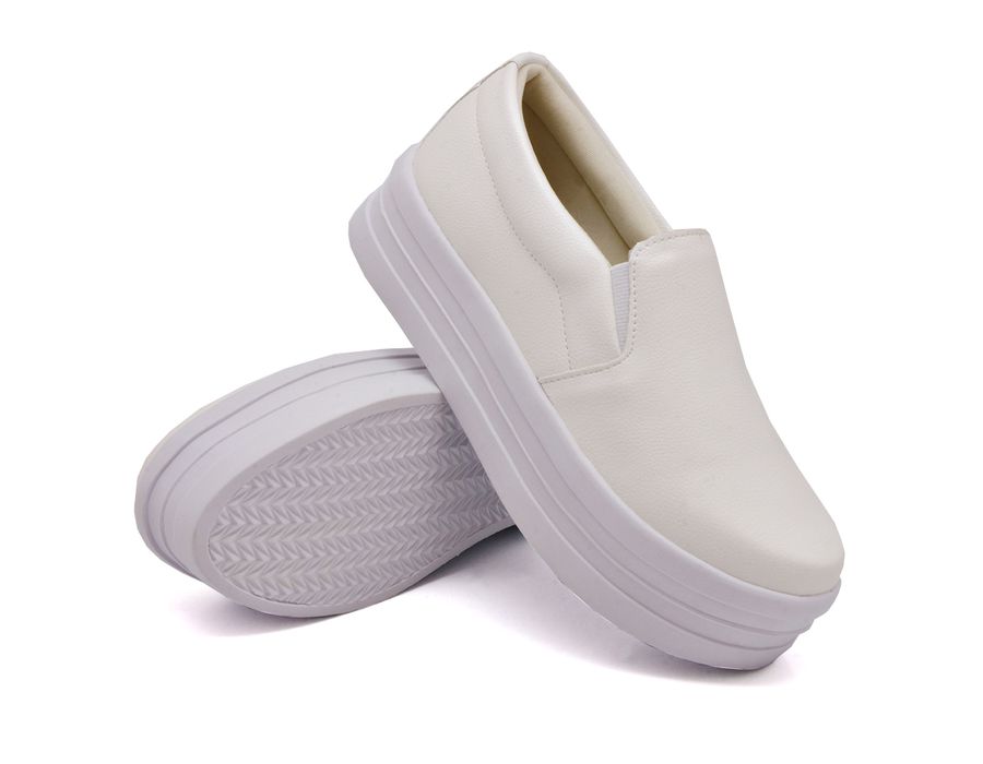 Tênis Dk Shoes Slip On Iate liso Branco