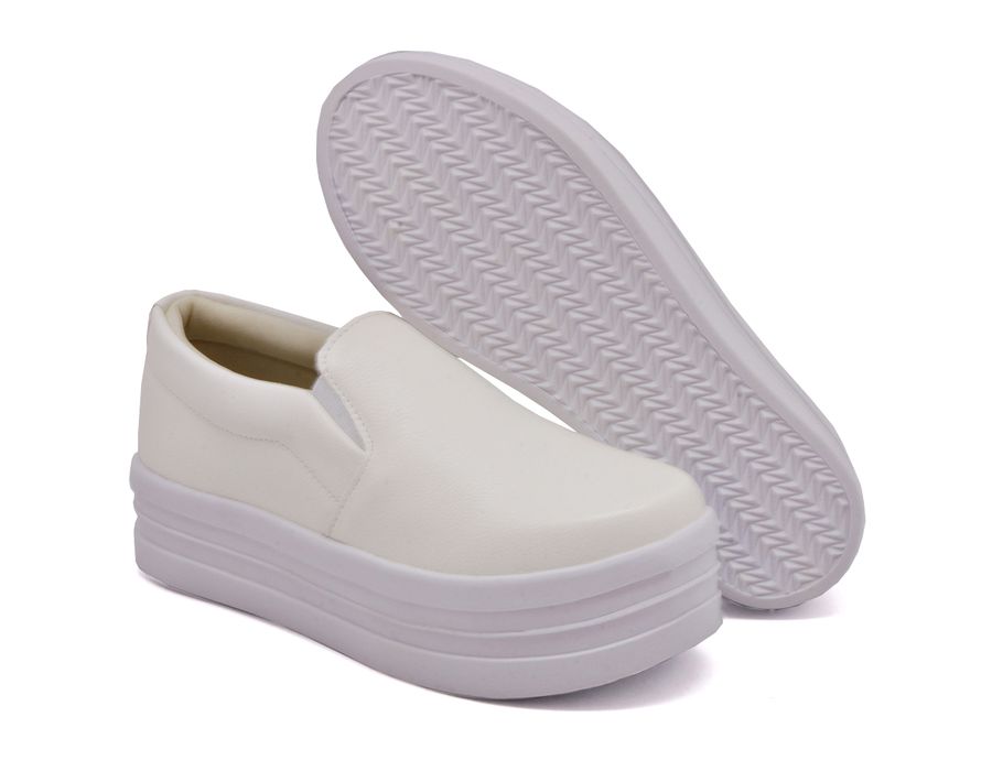 Tênis Dk Shoes Slip On Iate liso Branco