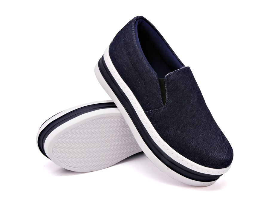 Tênis Dk Shoes Slip On Iate liso Jeans Escuro