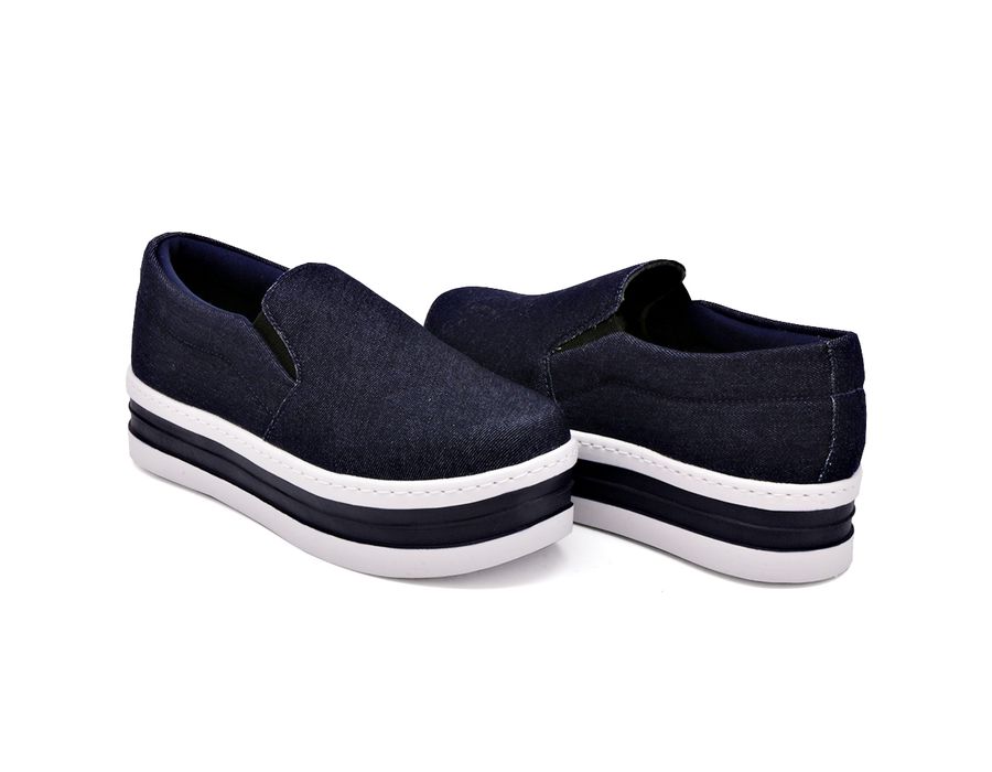 Tênis Dk Shoes Slip On Iate liso Jeans Escuro