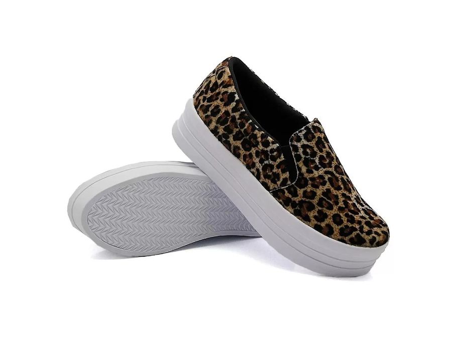Tênis Dk Shoes Slip On Iate liso Onça