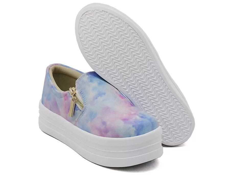 Tênis Feminino Slip On Zíper Sola Alta DK TieDie