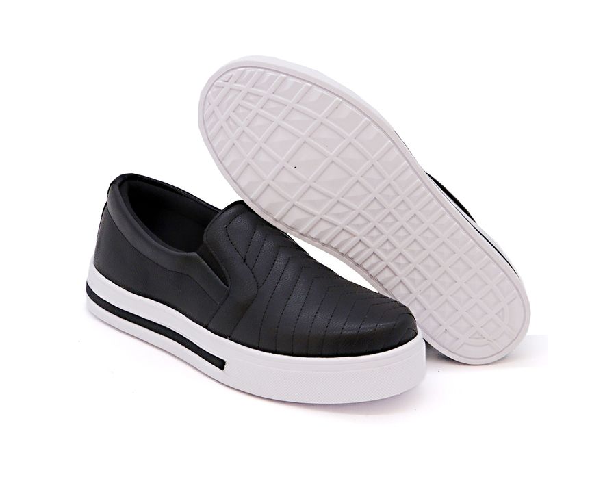Tênis Slip On Iate Costura Frontal Dk Shoes Preto