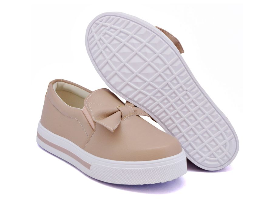 Tênis Slip On Laço Delicado Gravata Jeans Dk Shoes Rose