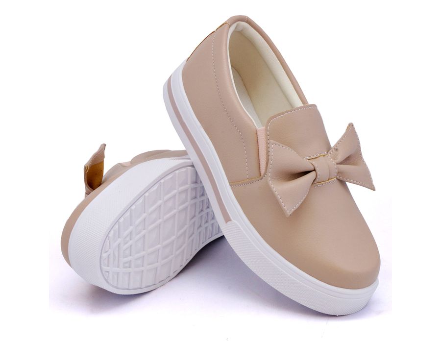 Tênis Slip On Laço Delicado Gravata Jeans Dk Shoes Rose