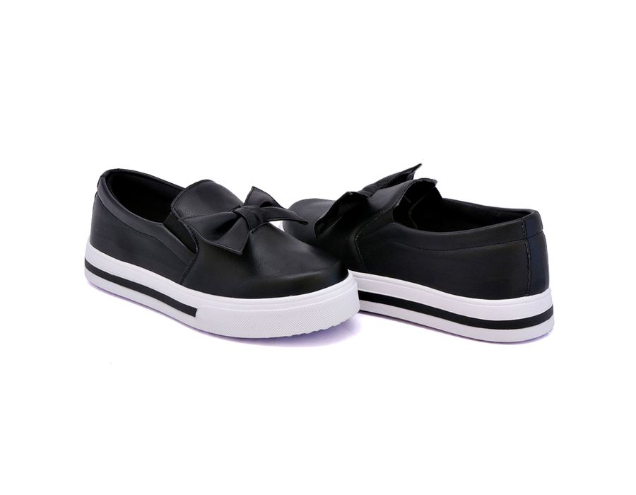 Tênis Slip On Laço Delicado Gravata Jeans Dk Shoes Preto