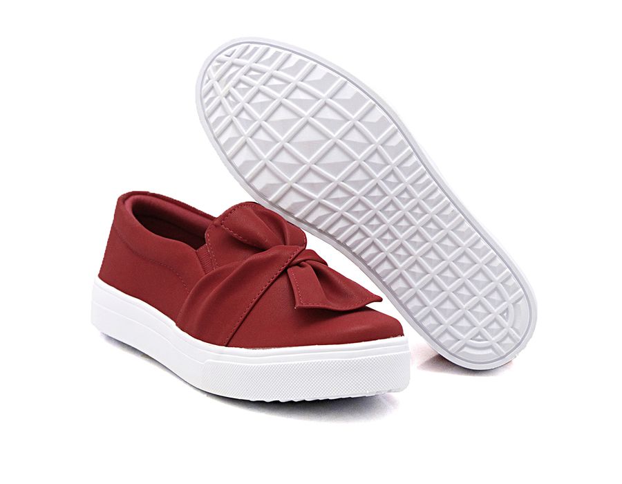 Tênis Iate Alpargata Slip On laço Dk Shoes Vermelho