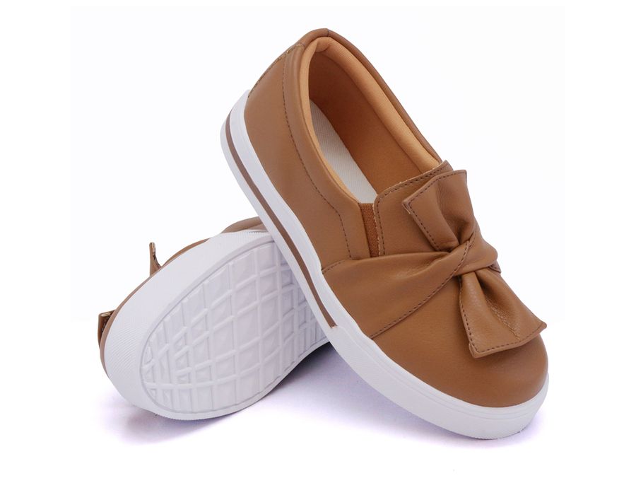 Tênis Iate Alpargata Slip On laço Dk Shoes Caramelo