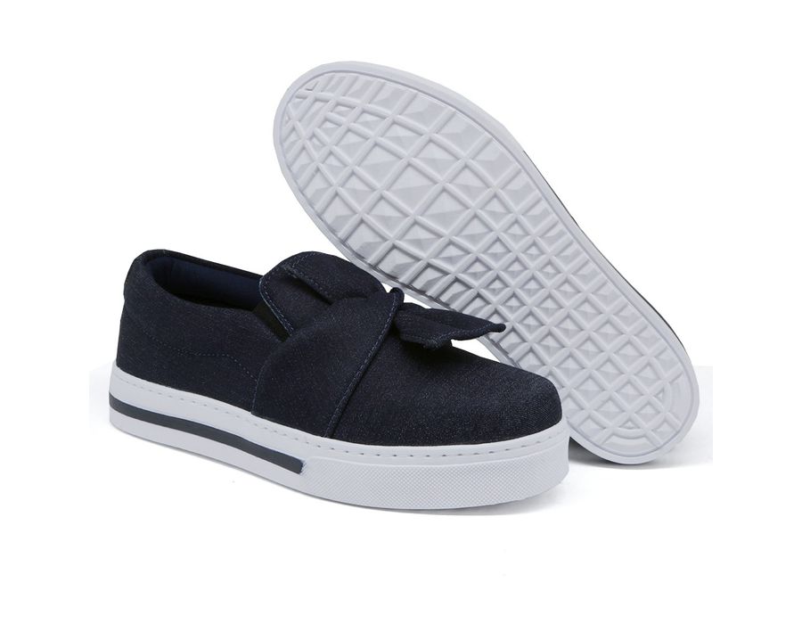 Tênis Iate Alpargata Slip On laço Dk Shoes Jeans Escuro
