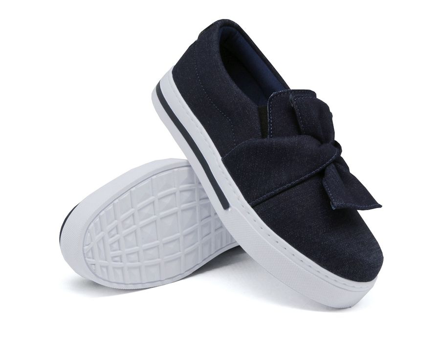 Tênis Iate Alpargata Slip On laço Dk Shoes Jeans Escuro