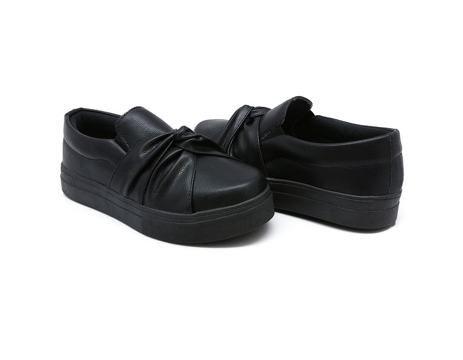 Tênis Slip On Iate Nó Frontal Todo Preto Dk Shoes