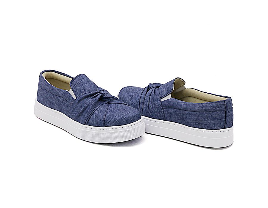 Tênis Iate Slip On Nó Frontal DK Shoes Jeans Claro