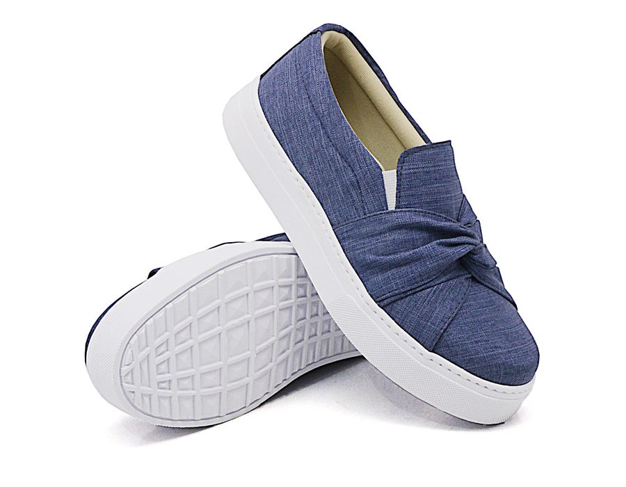 Tênis Iate Slip On Nó Frontal DK Shoes Jeans Claro
