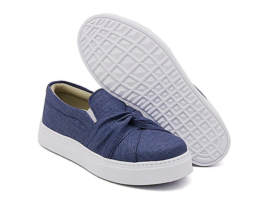 Tênis Iate Slip On Nó Frontal DK Shoes Jeans Claro