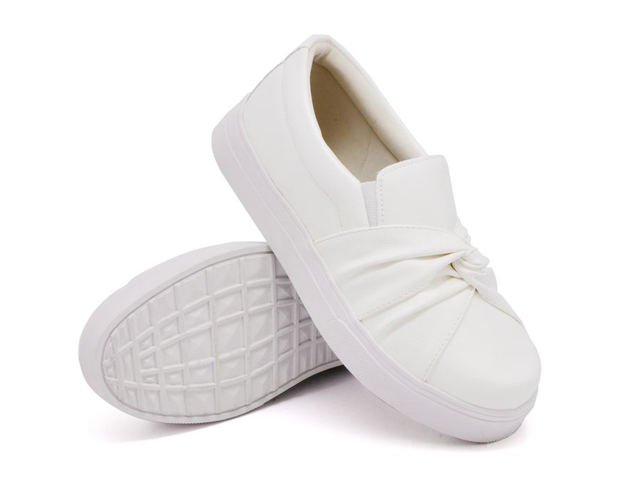 Tênis Iate Slip On Nó Frontal DK Shoes Branco