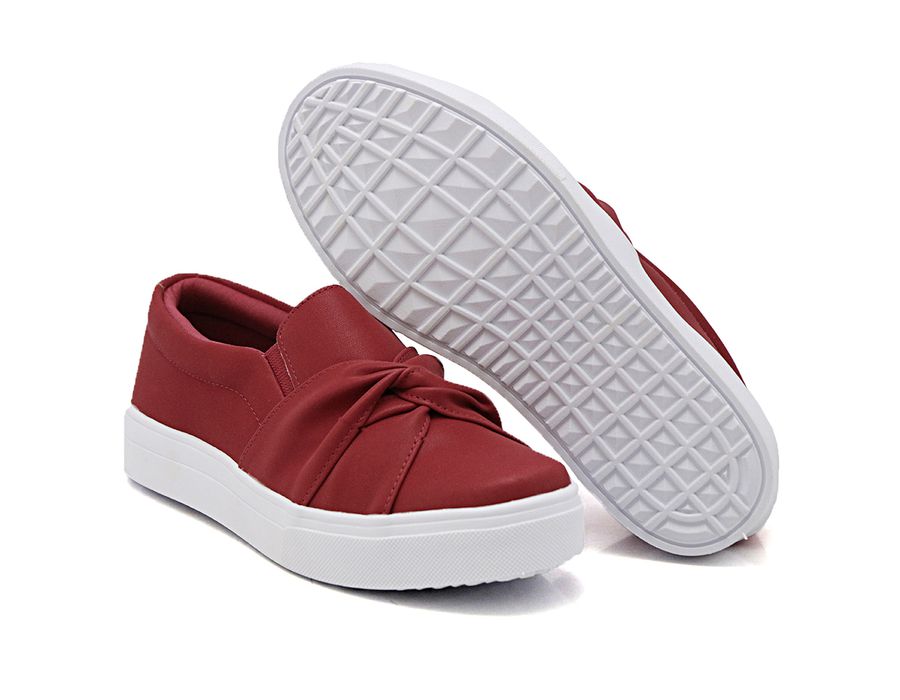 Tênis Iate Slip On Nó Frontal DK Shoes Vermelho