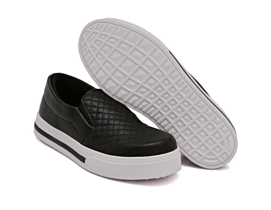 Tênis Slip On Detalhe Costura Matelassê Dk Shoes Pret