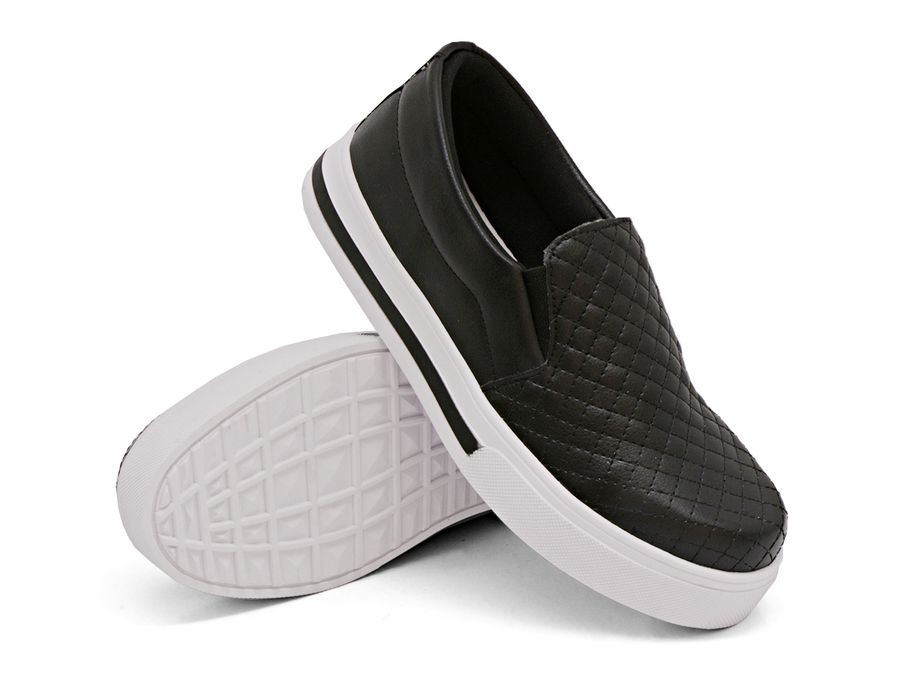 Tênis Slip On Detalhe Costura Matelassê Dk Shoes Pret