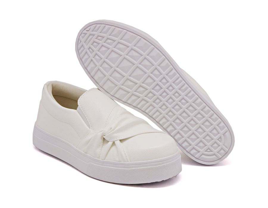 Tênis Slip On Nó Lateral Dk Shoes Branco
